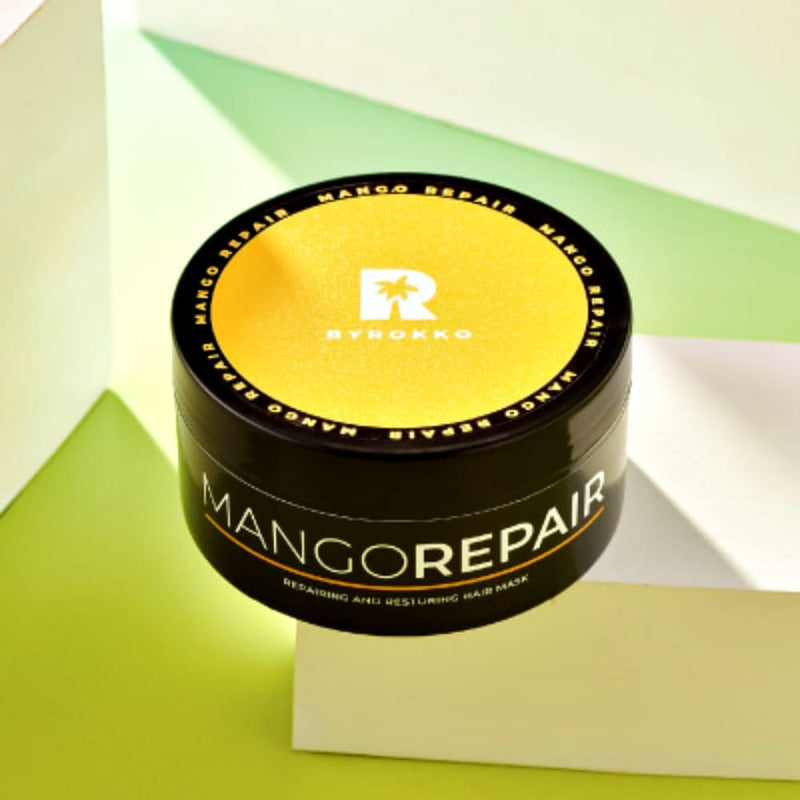 BYROKKO Mango Repair Hair Mask, Atkurianti plaukų kaukė su Mango ir Taukmedžio sviestu, atstatanti plaukų kaukė, plaukų kaukė dažytiems plaukams, plaukų kaukė priaugintiems plaukams