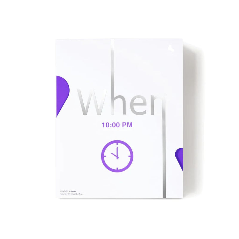 WHEN Beauty 10:00 PM Bio-Cellulose Sheet Face Mask, Priešraukšlinės Premium Klasės Bio-Celiuliozės Lakštinės Veido Kaukės