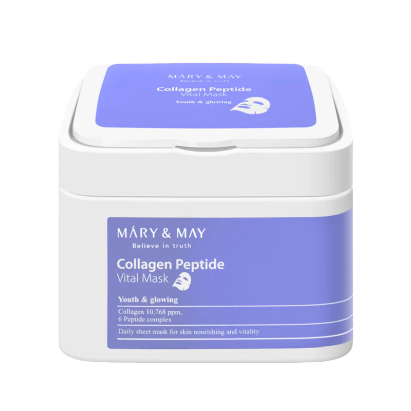 Mary&May Collagen Peptide Vital Mask - 30 vnt molekulinės masės kolagenu ir 6 peptidų kompleksu grozioplanas.lt