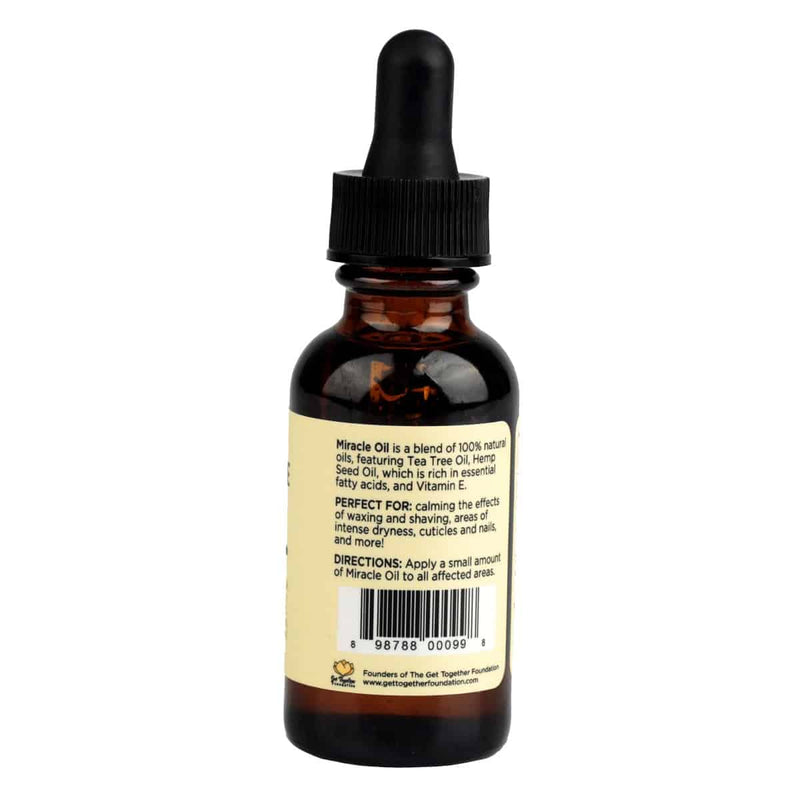 Earthly Body Miracle Oil - 100 % natūralus arbatmedžio, kanapių sėklų aliejus ir Vitaminas E, Unikalus veido serumas, ramina odos sudirgimus, padeda išlyginti raukšles, aliejinis veido serumas, kūno serumas
