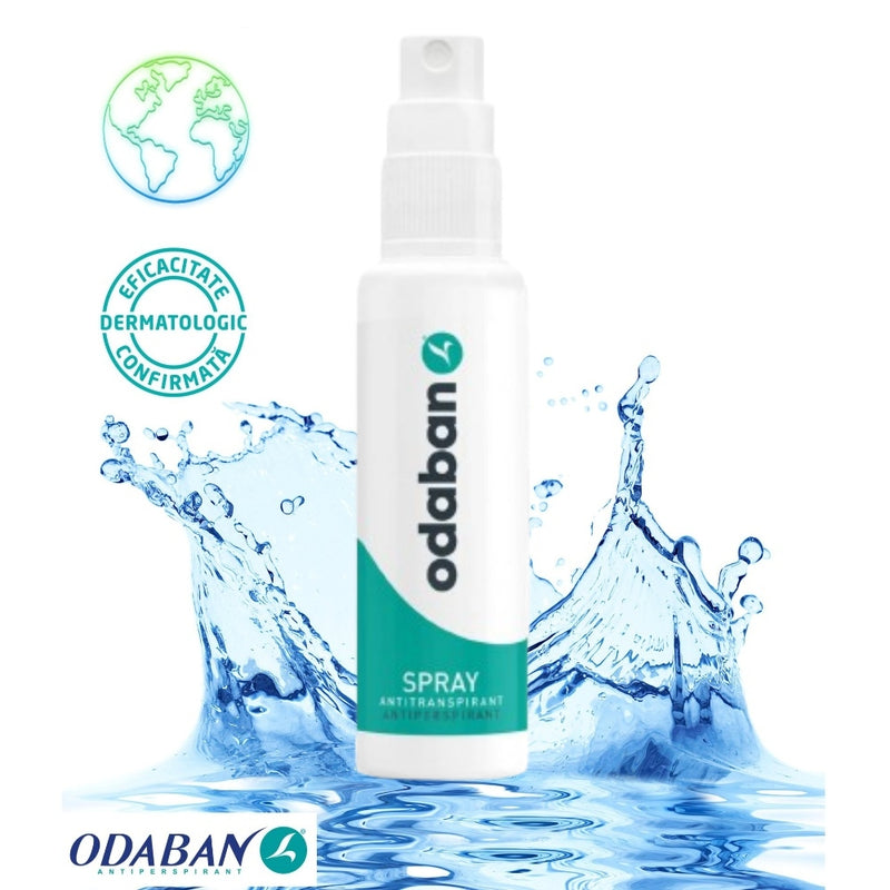 ODABAN Purškiamas Antiperspirantas nuo Prakaitavimo ir nemalonaus prakaito kvapo, tinka jautriai odai, vyrams ir moterims