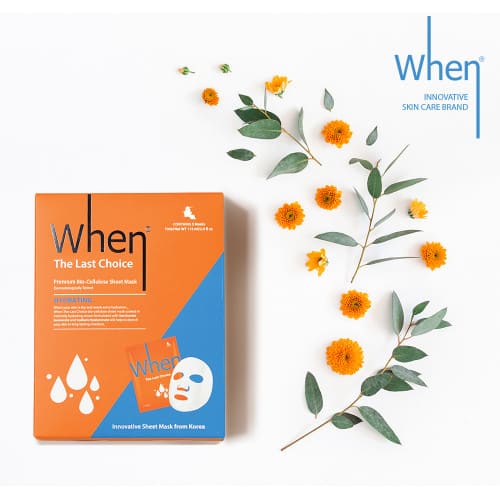 WHEN Beauty The Last Choice Extra-Hydrating Bio-Cellulose Sheet Face Mask, Drėkinančios Premium Klasės Bio-Celiuliozės Lakštinės Veido Kaukės su Hialurono rūgštimi