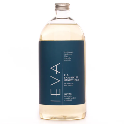 Parfumuotas Skalbiklis ir Minkštiklis 2in1 IEVA 1000ml (Kašmyro, Sandalmedžio ir Muskuso kvapas)