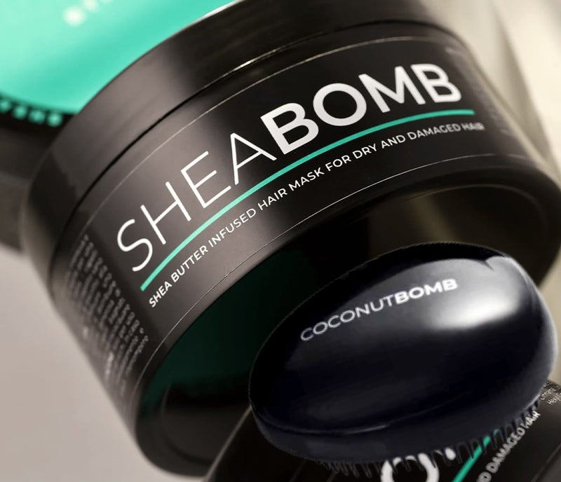 BYROKKO SHEA BOMB Hair Mask, Maitinanti plaukų kaukė su taukmedžio sviestu, atkurianti plaukų kaukė, drėkinanti plaukų kaukė, kaukė dažytiems plaukams, plaukų kaukė priaugintiems plaukams