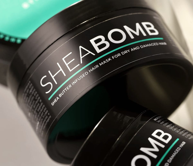 BYROKKO SHEA BOMB Hair Mask, Maitinanti plaukų kaukė su taukmedžio sviestu, atkurianti plaukų kaukė, drėkinanti plaukų kaukė, kaukė dažytiems plaukams, plaukų kaukė priaugintiems plaukams