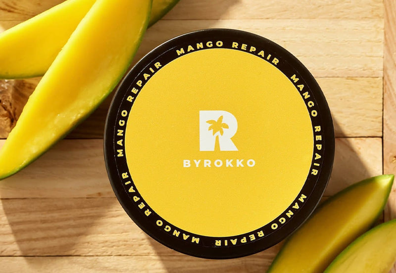 BYROKKO Mango Repair Hair Mask, Atkurianti plaukų kaukė su Mango ir Taukmedžio sviestu, atstatanti plaukų kaukė, plaukų kaukė dažytiems plaukams, plaukų kaukė priaugintiems plaukams