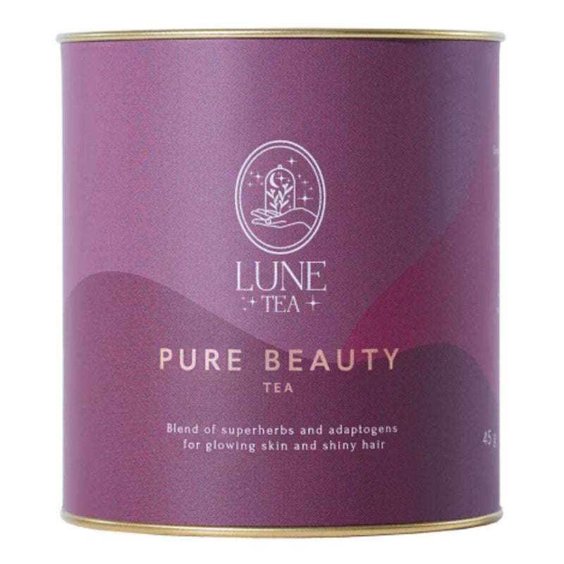 Baltoji Arbata Odai ir Plaukams, Ajurvedinė žoleliu arbata, arbata grožiui, raminanti arbata, Vaistažolių arbata odai, arbata plaukams stiprinti - Lune Tea PURE BEAUTY