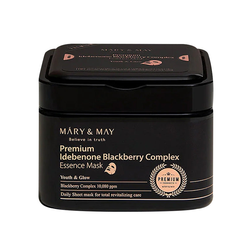 Mary May Premium Idebenon Blackberry Complex Essence Hialurono rūgšties ir gervuogių komplekso kaukės grozioplanas.lt