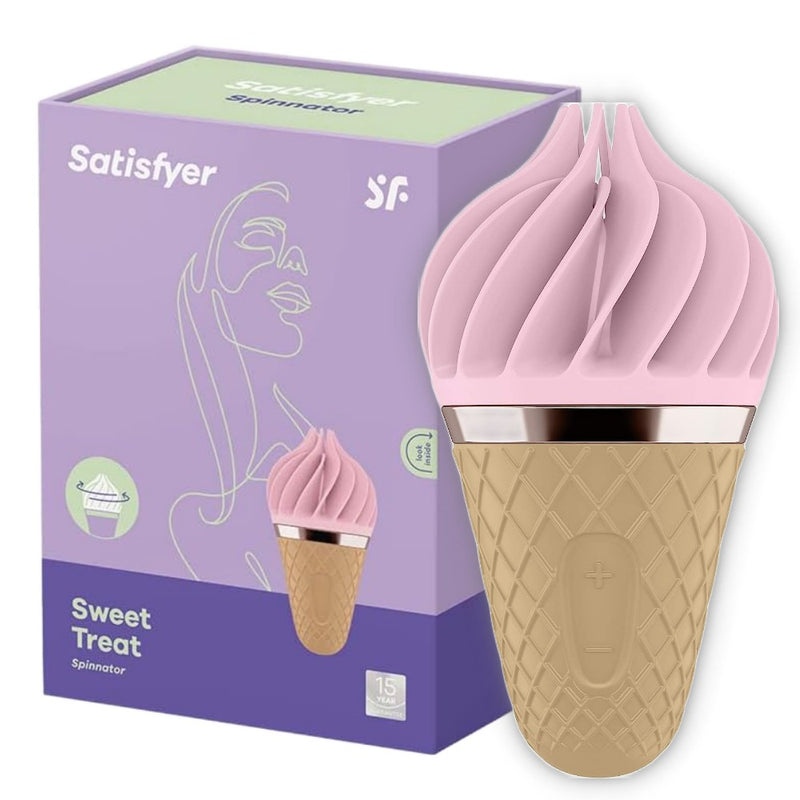 Ledų formos klitorio stimuliatorius, moteriškas vibratorius, sekso žaislai suaugusiems - Satisfyer Sweet Treat Spinnator Ice Cream Clitoral Stimulator