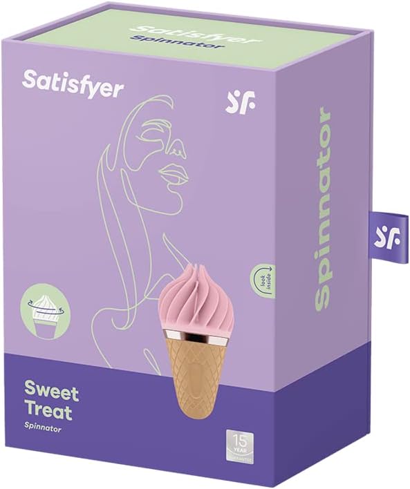 Ledų formos klitorio stimuliatorius, moteriškas vibratorius, sekso žaislai suaugusiems - Satisfyer Sweet Treat Spinnator Ice Cream Clitoral Stimulator