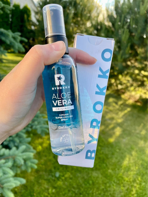 BYROKKO Aloe Vera 2-phase cooling spray mist, purškiama vėsinanti dulksna su hialurono rūgštimi