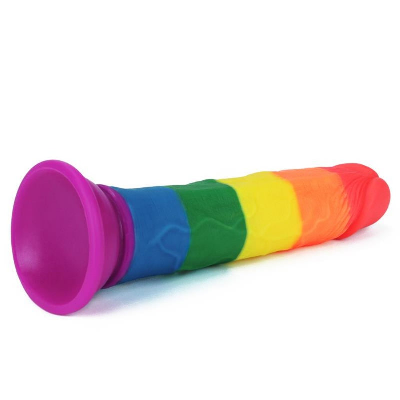 Realistiškas Silikoninis Dildo Falo imitatorius LGBT vaivorykštės spalvų - LoveToy PRIDER 7.0"