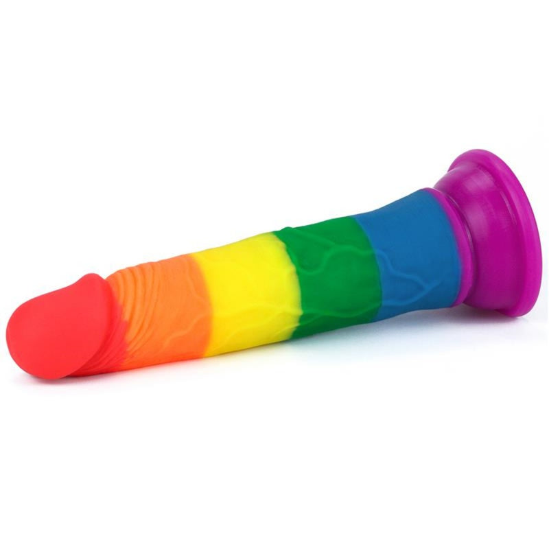 Realistiškas Silikoninis Dildo Falo imitatorius LGBT vaivorykštės spalvų - LoveToy PRIDER 7.0"