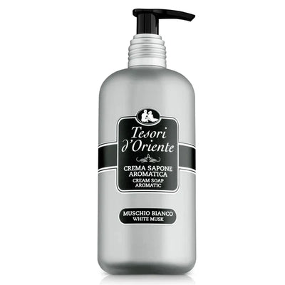 Tesori d'Oriente MUSCHIO BIANCO Aromatic Liquid Soap, Skystas Rankų Muilas, kvepiantis rankų muilas, kvepiantis muilas, rytietiškas muilas, rankų muilas su eteriniais aliejais, aromatinis skystas muilas