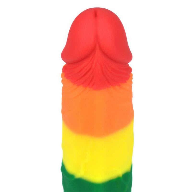 Realistiškas Silikoninis Dildo Falo imitatorius LGBT vaivorykštės spalvų - LoveToy PRIDER 7.0"