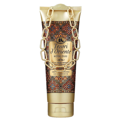 Tesori d'Oriente ROYAL OUD Showe Cream, Shower Gel, Dušo Kremas, dušo želė, parfumuotas dušo kremas, dušo kremas su kvepalais, Rytietiško aromato dušo kremas, kvepianti dušo želė, putojantis vonios kremas