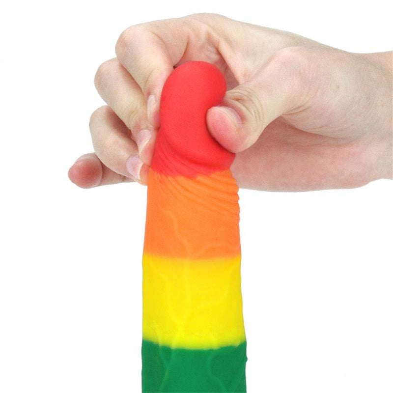 Realistiškas Silikoninis Dildo Falo imitatorius LGBT vaivorykštės spalvų - LoveToy PRIDER 7.0"