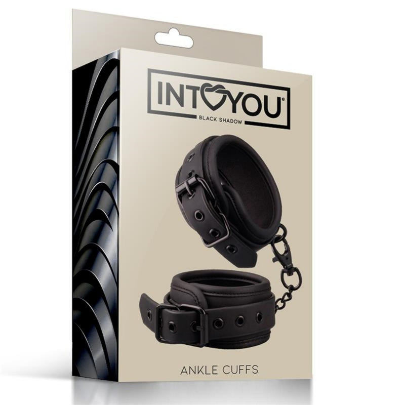 BDSM Veganiškos odos Antrankiai sekso žaidimams - IntoYou BLACK SHADOW Ankle Cuffs