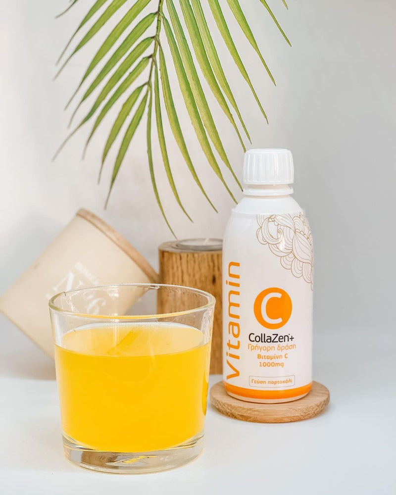 CollaZen Geriamų Maisto Papildų Rinkinys su Vitaminus C 1000 mg, Vitaminu D 1000 IU 25 mcg ir Vitaminu K2 100 mcg, geriami vitaminai vaikams ir suaugusiems, stiprina imunitetą ir mažina raumenų silpnumą bei nuovargį, gerina širdies veiklą