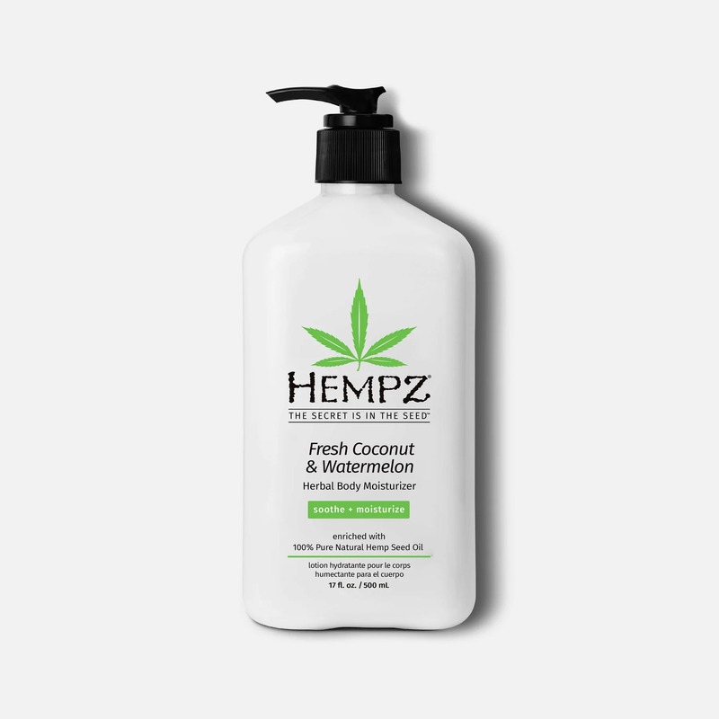 Hempz Drėkinantis kūno kremas su Kokosų, Arbūzų ir Kanapių aliejumi sausai odai - Original Coconut & Watermelon Herbal Body Moisturizer Lotion