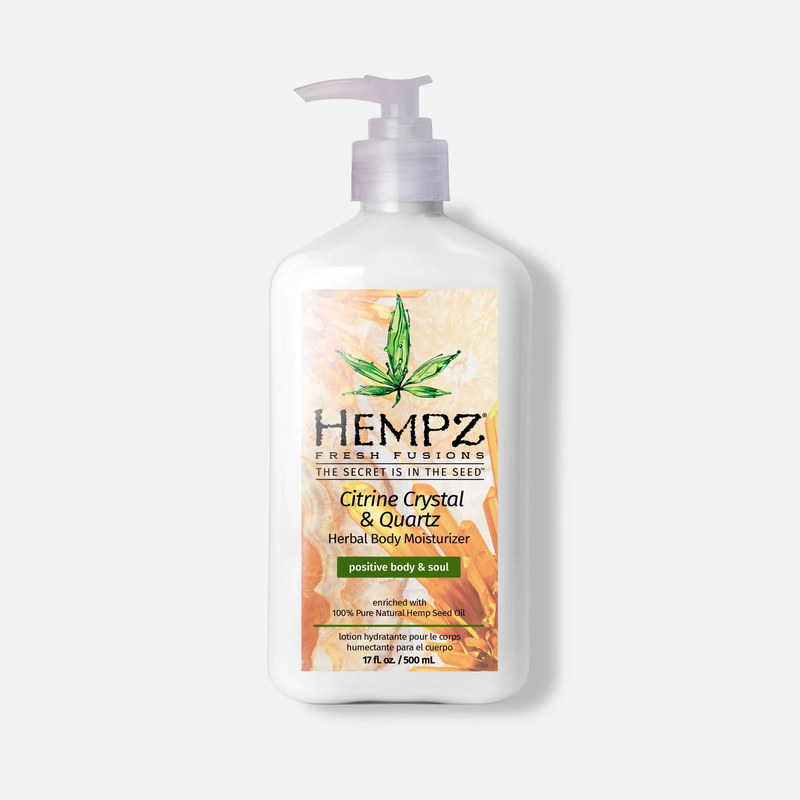 Hempz Citrine Kristalų ir Kvarco Drėkinantis Kūno Kremas su Kanapių aliejumi drėkina ir maitina sausą odą, išlaiko įdegį ilgiau - Citrine Crystal & Quartz Herbal Body Moisturizer Lotion & Tan Extender