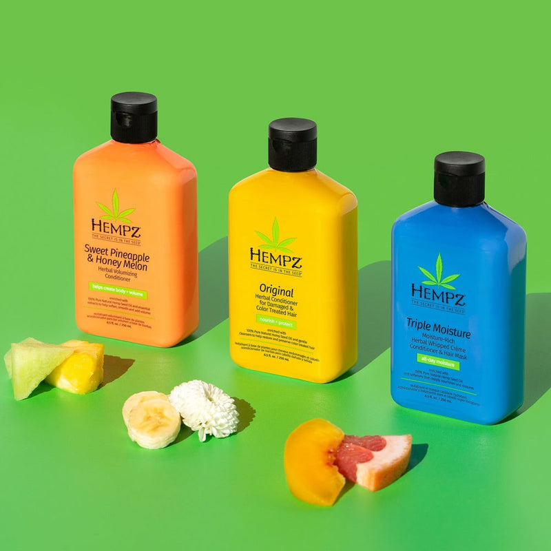 Hempz Triple Moisture Intensyviai Drėkinantis ir Plaukų augimą skatinantis Šampūnas su Kanapių aliejumi sausiems ir pažeistiems plaukams