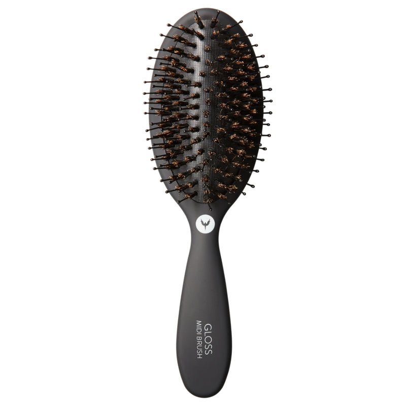 HH SIMONSEN GLOSS BRUSH Plaukų Šepetys su Šerno ir Nano Šereliais priaugintiems plaukams, paskirsto natūralius plauko aliejus nuo galvos odos iki plaukų galiukų, nepeša ir yra švelnus susivėlusiems plaukams