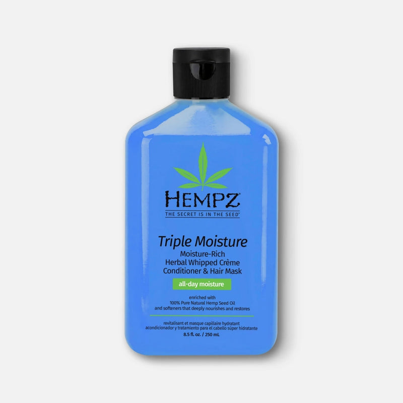 Hempz Triple Moisture Intensyviai Drėkinantis Plaukų Kondicionierius - Plaukų Kaukė 2in1 su Kanapių aliejumi, sausiems ir ploniems plaukams