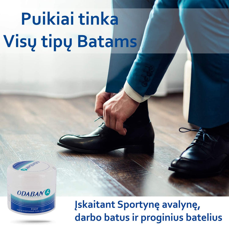 ODABAN Priemonių nuo stipraus prakaitavimo rinkinys, purškiamas antiperspirantas ir blogą batų kvapą naikinantys milteliai - pudra