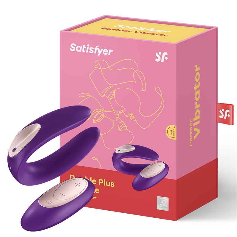 Porų vibratorius su nuotolinio valdymo pultu - Satisfyer Double Plus Remote Partner Vibrator