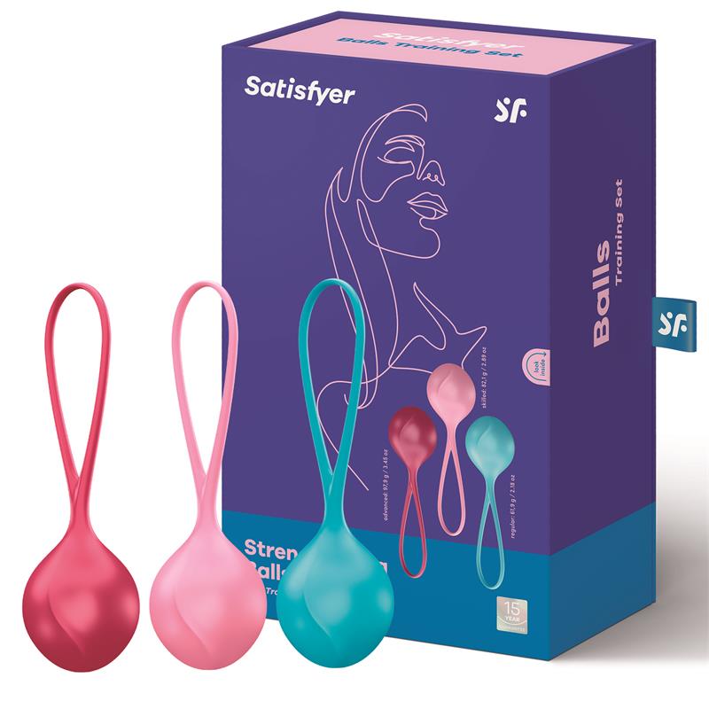 Vaginaliniai kamuoliukai Kėgelio pratimams - Satisfyer V Balls Kegel Training Set