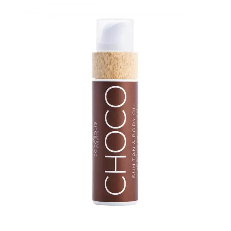 COCOSOLIS Organiškas Šokolado Įdegio Aliejus Kūnui CHOCO tanning oil, įdegiui saulėje ir soliariume